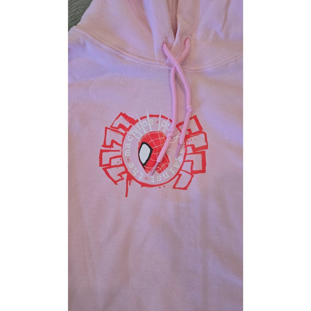 Spiderman Against The Machine Pink Graphic Hoodie Size M - Picture 2 of 5